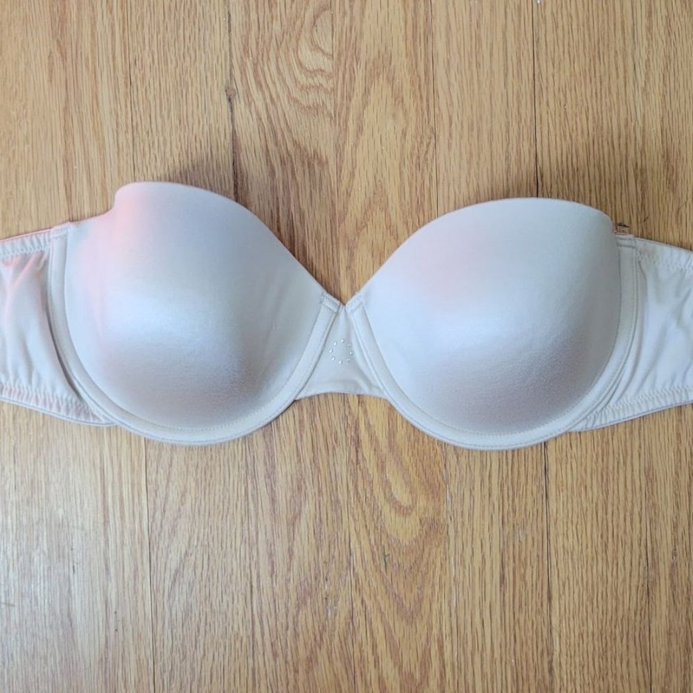 beige colored strapless bra 36 D